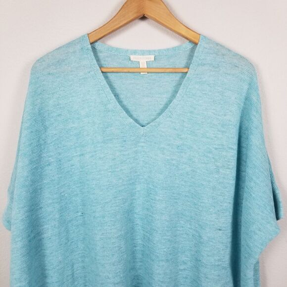 Eileen Fisher Light Blue Lagenlook Organic Linen Melange Pullover Tunic Size S/M - Picture 9 of 15